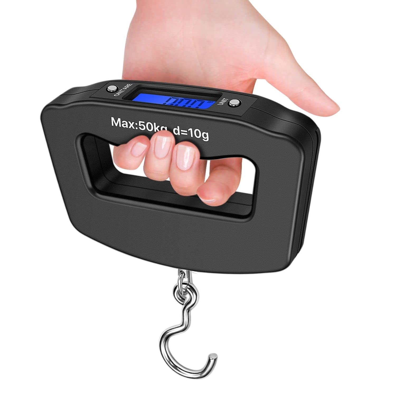Handheld Digitale Bagageweegschaal met Handgreep voor Reizen Draagbare Elektronische Weegkoffer en Tas 110Lb/50kg Zwart