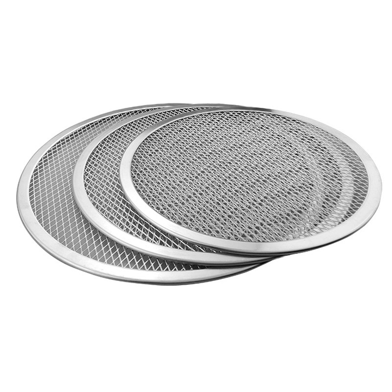 2 stk/sæt aluminiumslegering pizzanet rundt tykt net bageplade bageplade køkkenredskaber xhc 88