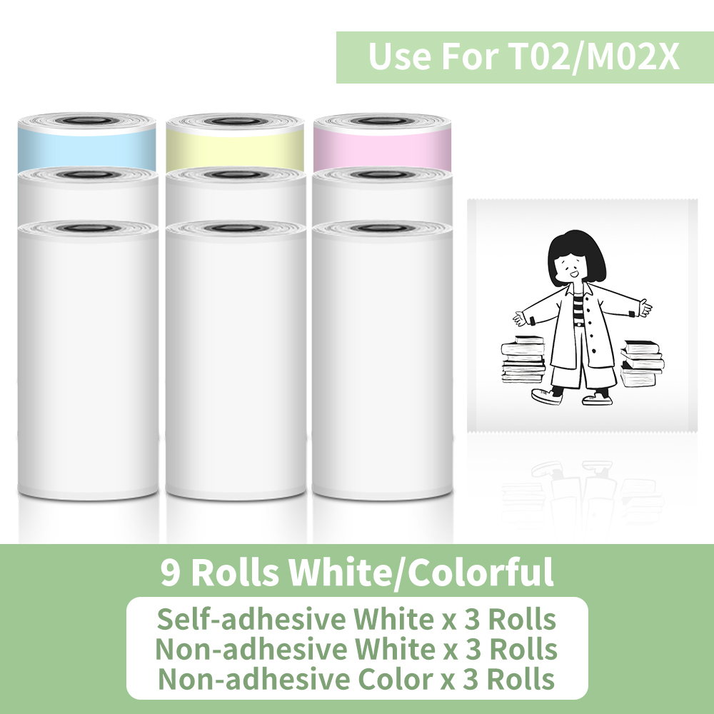 T02 Portable Printer Phomemo Mini Sticker Printer Self-adhesive Labels Inkless Sticker Printer for Journal, Notes, Photo, DIY: Silver