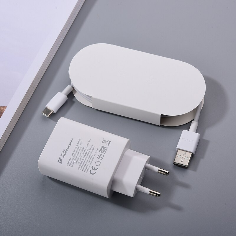 Original Vivo 33W EU Super Flash Charger Adapter 100CM USB Type C Fast Charging Cable For X70 X60 X50 X30 V20 SE V21e Pro Y50 S9