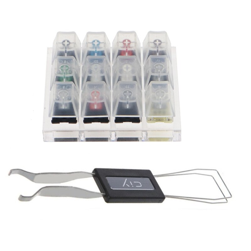Switch Tester for Cherry MX Switches Acrylic Keyboard Tester and 9 Clear Keycap Kit with Key Puller: 12 Tester