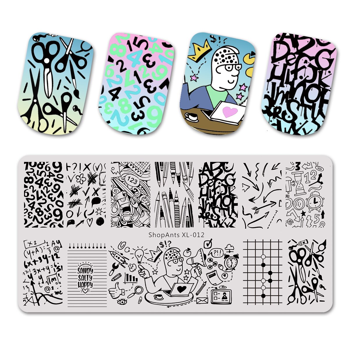 BEAUTYBIGBANG-placas de estampado para manicura Floral, plantillas rectangulares de flores y plantas de línea a rayas, con temática Floral, DIY, herramientas para uñas, 6x12cm