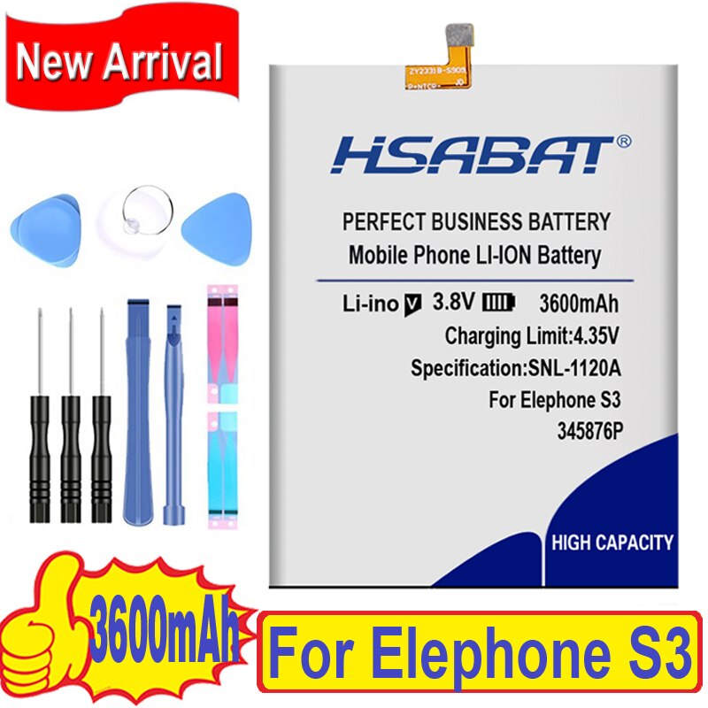 HSABAT-Batería de para Elephone S7 / R9 / S3 / A5 / P8 Max / P8000 / P8 mini / P9000 P9000 Lite / S7 MINI / A4 / M2 / P8