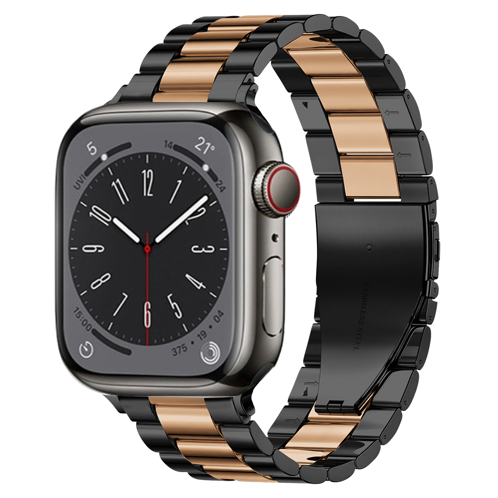 Pulseira de Aço Inoxidável para Apple Watch, Bracelete de Metal, Ultra 49mm, 10mm, 42mm, 46mm, 9mm, 8, 7, 45mm, 41mm, iWatch 6, 5, 4, 3, SE, 44 milímetros, 40 milímetros: Black Yellow / 14mm