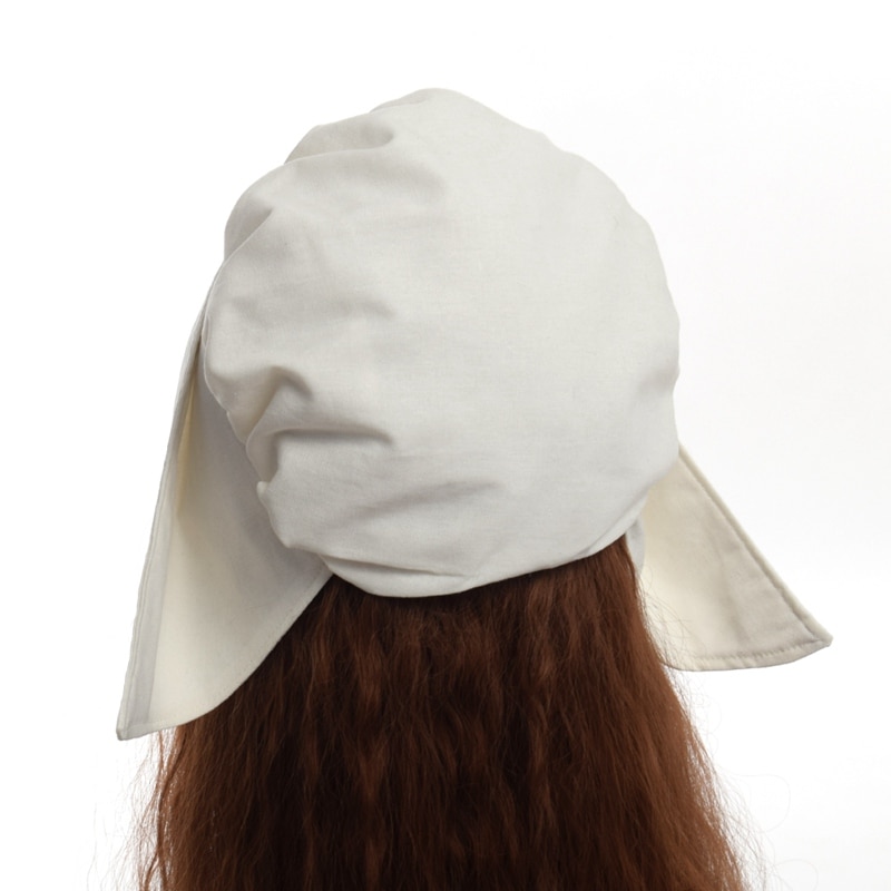 Vintage Medieval Kids Girls White Maid Hat Bonnet