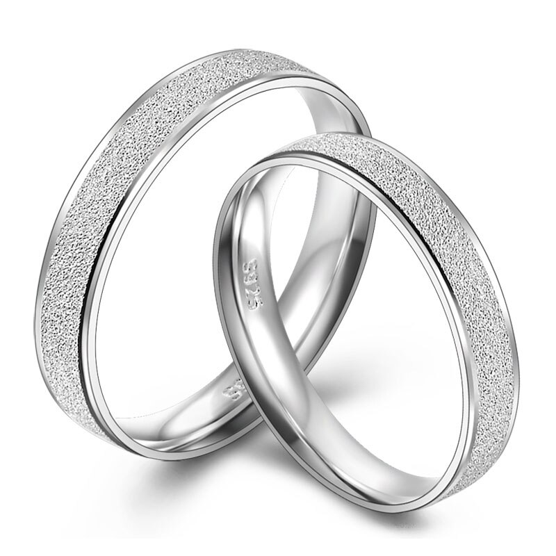 Sterling-silver-jewelry 1PCS Ring 925 Silver Ring Wedding Bands Anniversary Couples Rings For Men / Women Valentine's Day