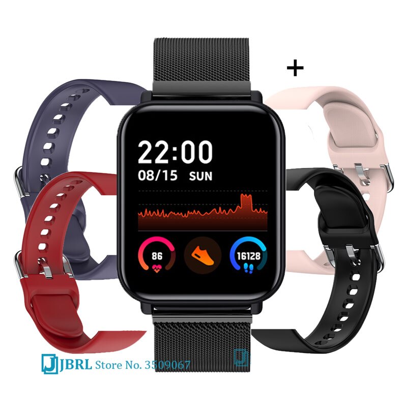 Children Full Touch Smart Wristband Girls Boys Smart Watch Swimming Kids Smartband Teen Fitness Bracelet Bluetooth Android IOS: steel black strap 4