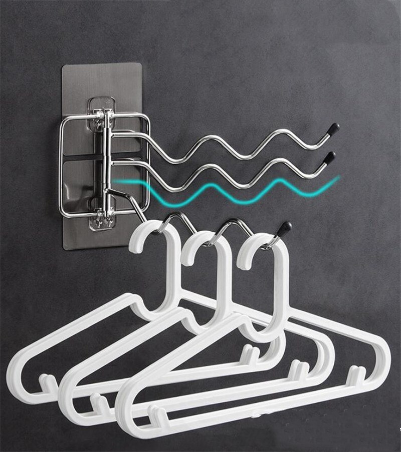 Wall Mounted Bathroom Rack Stainless Steel Rotating Towel Rack Bath Rail Hanger Towel Holder Bars Bathroom