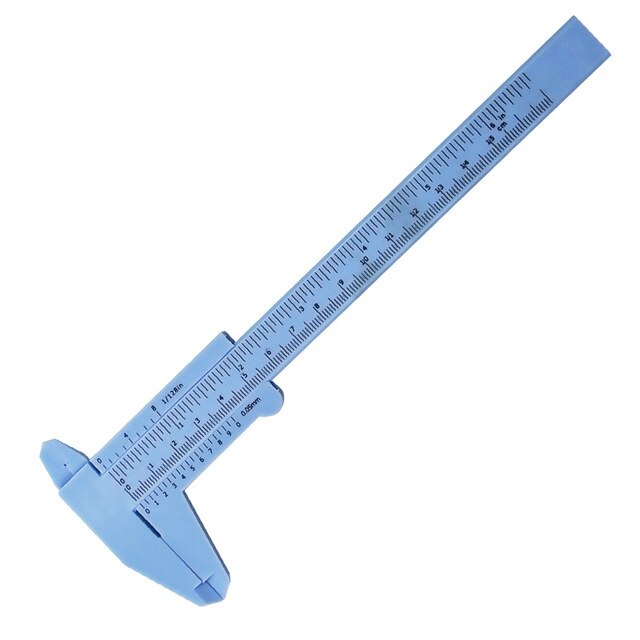 1pcs 0-150mm double rule scale plastic Vernier caliper gauge Sliding Ruler Jewelry Measuring Tool: 0-150mm / Blue