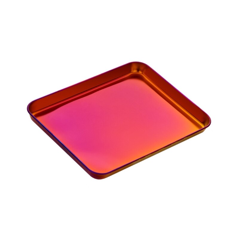 Stainless Steel Cake Baking Pastry Food Storage Tray Rectangle Fruit Plate Pan H3CF