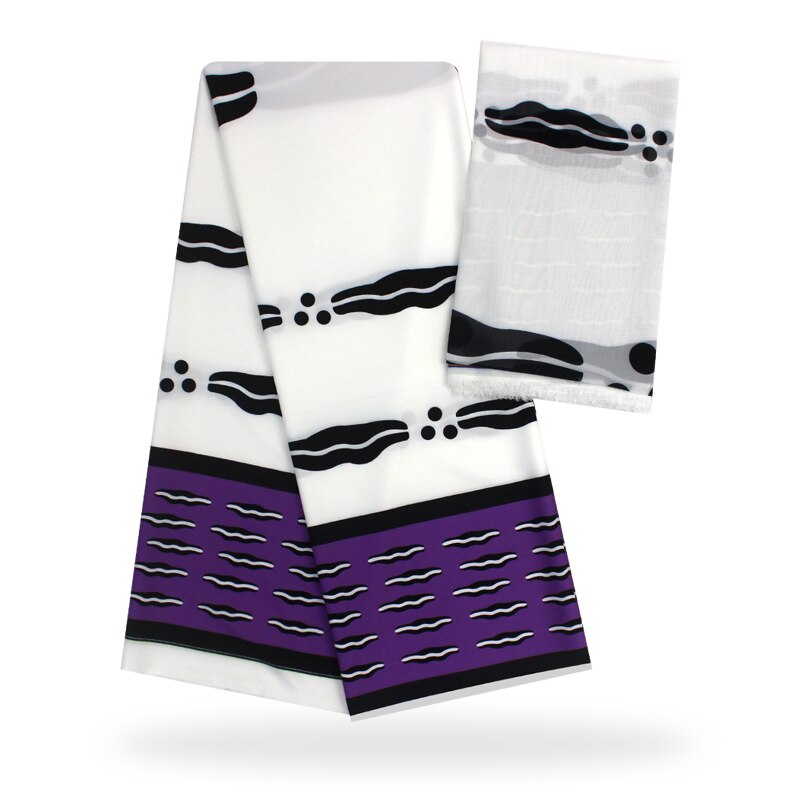 ! 2yards chiffon + 4yards real silk soft material lady african nigerian wedding dress garment ankara real silk fabric: YJ850805s401