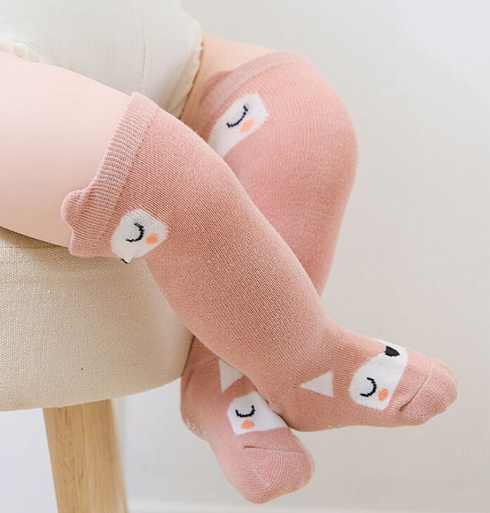 Baby kinderen meisjes peuter vos sokken zachte katoenen kniekousen meisjes sokken bloemen schattig: C