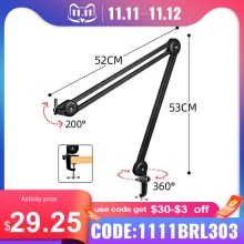 Heavy Duty Microphone Stand Adjustable Suspension Boom Arm with Built-in Spring for Voice Recording Regular Style