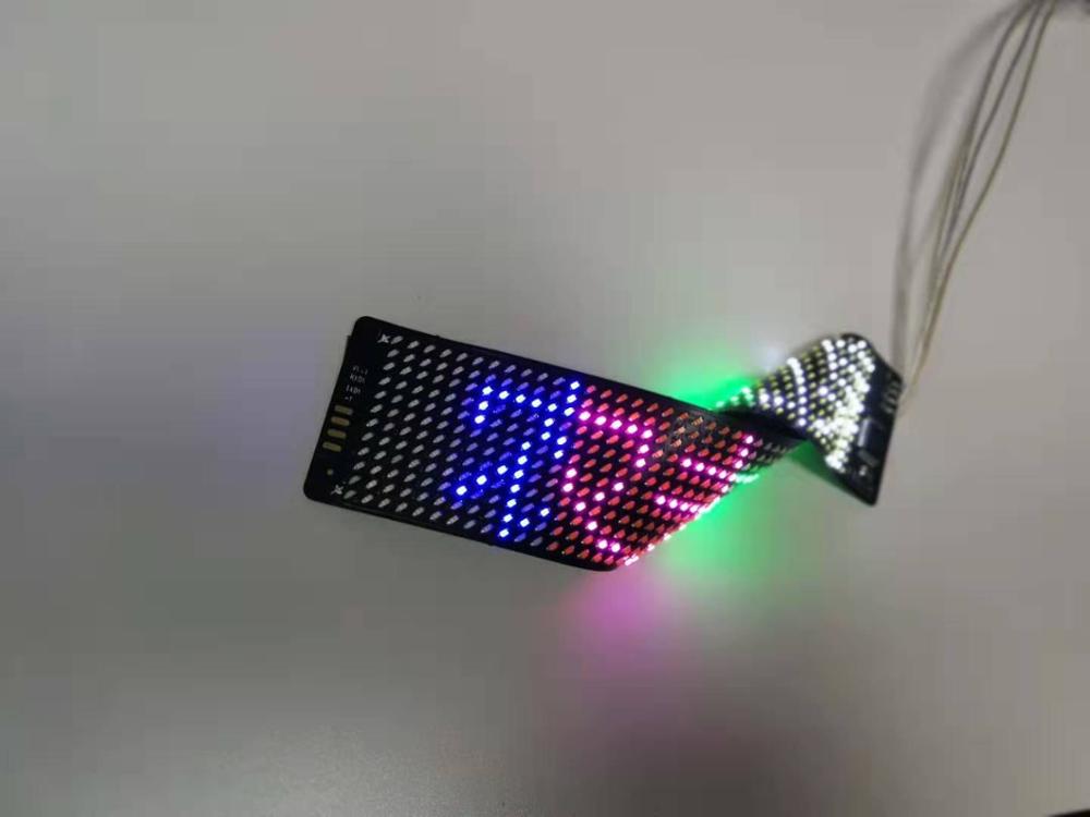 Módulo LED flexible con Bluetooth, pantalla matrix de 12x48 píxeles para sombrero, mochila, camiseta, máscara facial, piezas de bricolaje de texto de desplazamiento