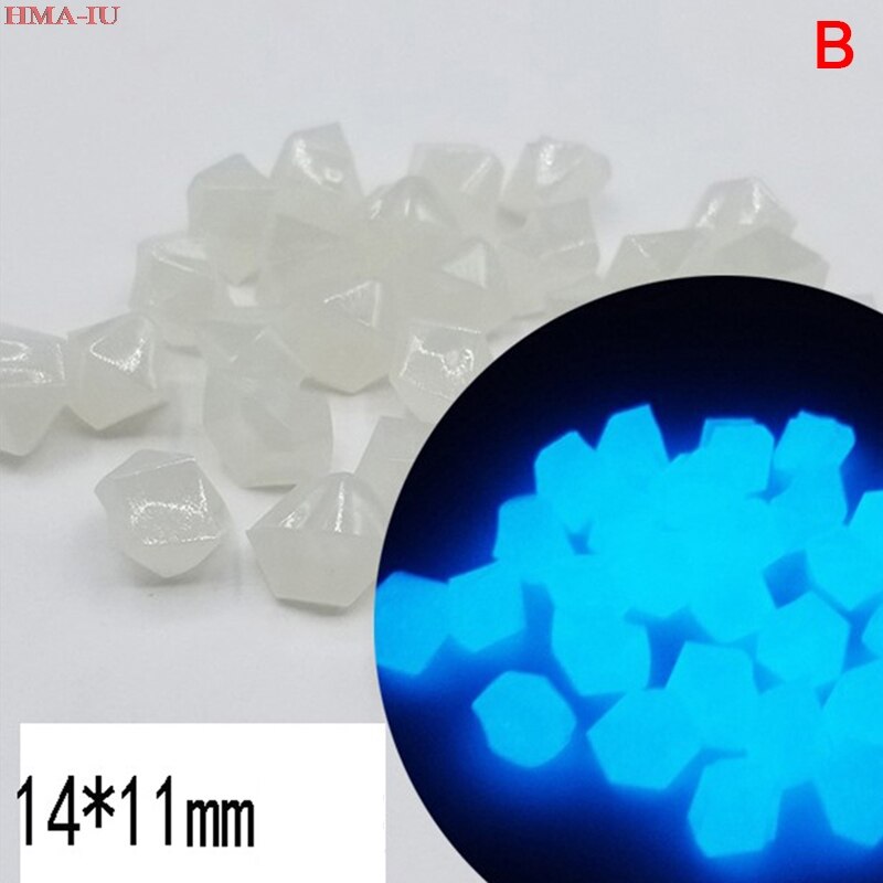 300Pcs Garden Decoration Luminous Pebbles Stones Fish Tank Pebble Aquarium Rocks: White