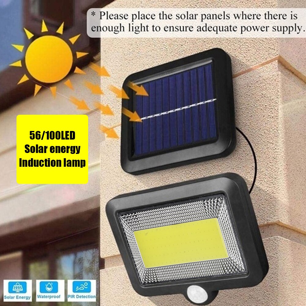 100 Led Solar Light Outdoor Solar Lamp Pir Motion Sensor Wandlamp Waterdichte Zonne-energie Zonlicht Voor Tuin Decoratie