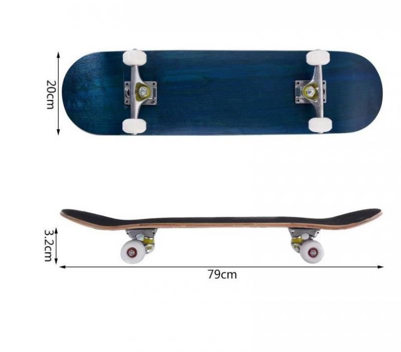 Skate Board 79*20*8.5cm Painted Back Panel Four-wheeled Maple Silent Skateboard Teenager Adult Skating Street Board Beginer HWC: Default Title