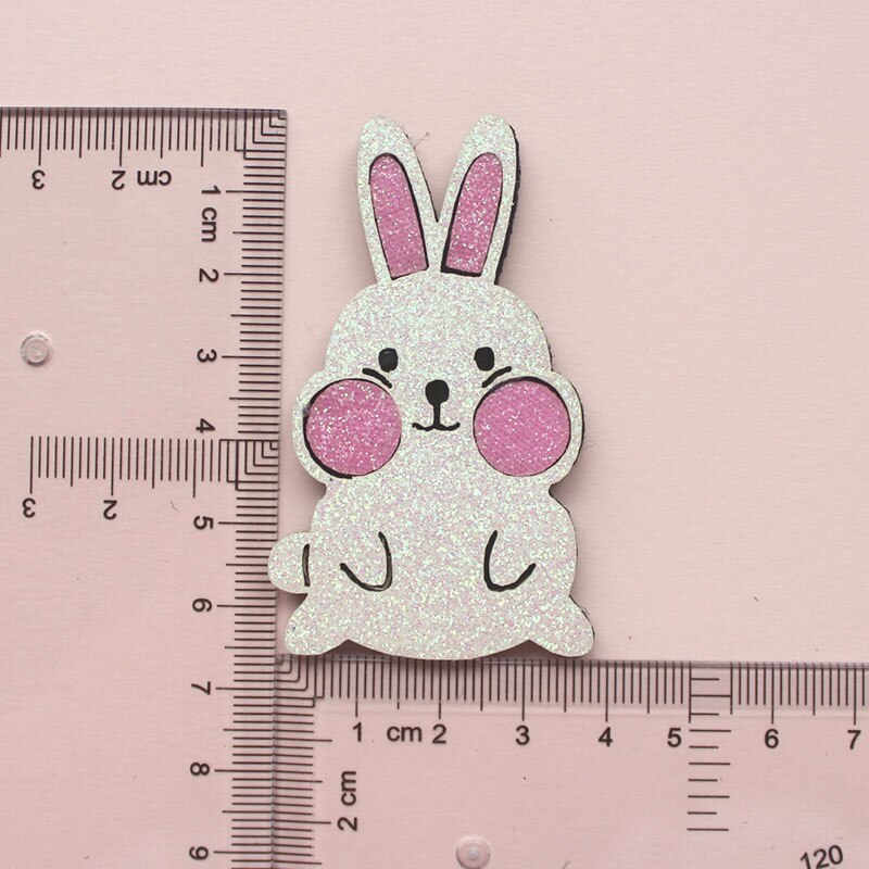 Pinzas para el pelo de animales de Pascua para niña y bebé, accesorios para el pelo de conejo con purpurina, 10 piezas
