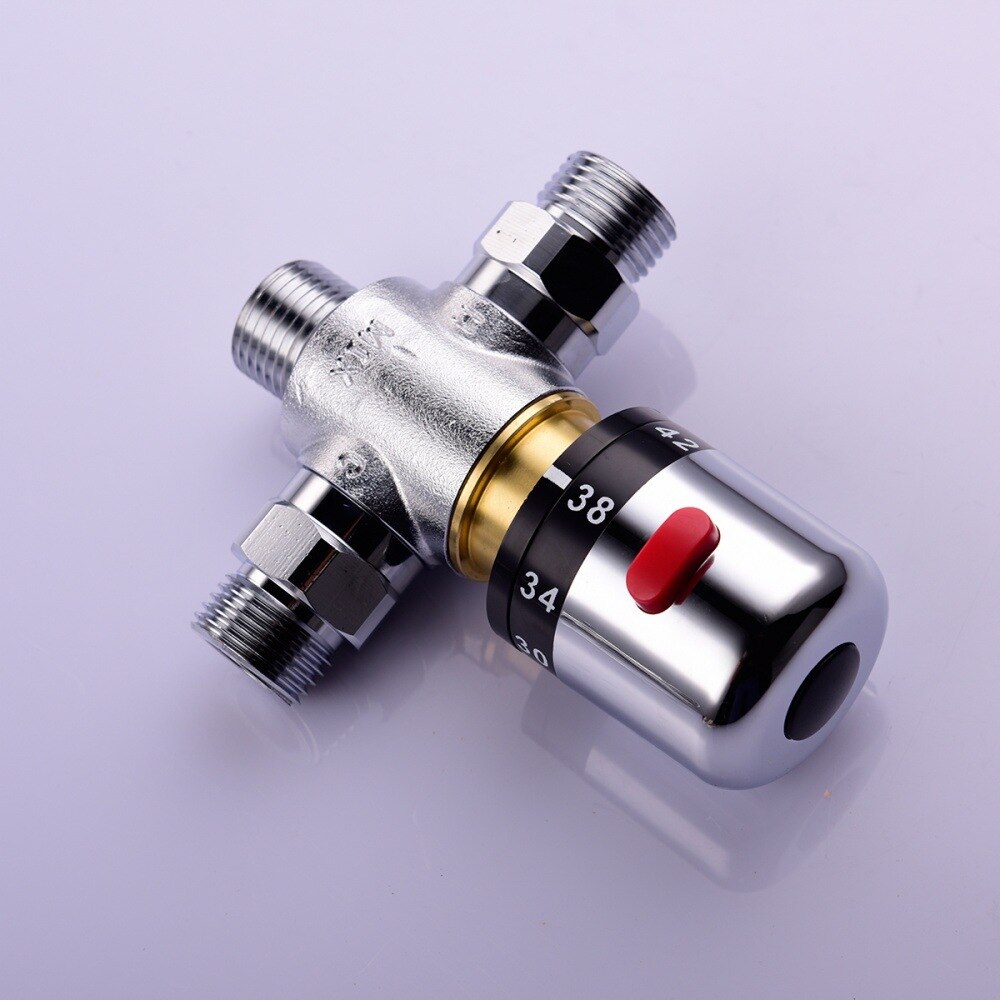 Newly Brass Luxury 1/2 Ceramic Standard Thermostatic Mixing Valve Temperature Control Valve For Solar Water Heater Valve Parts