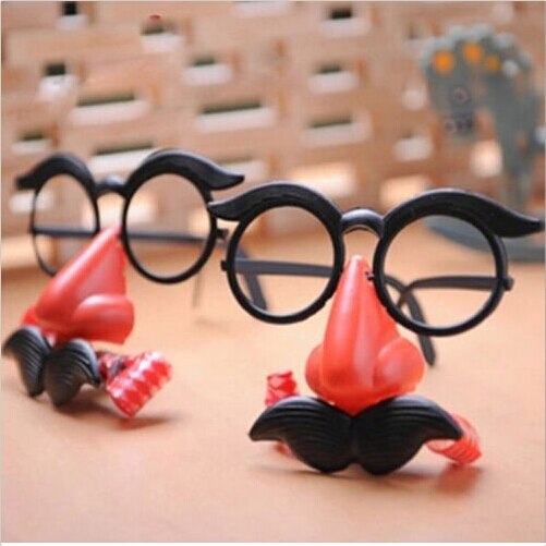 1pc grappige goedkope bal ronde montuur neus fluit snor clown bril baard rekwisieten bewegende de grillige bril valse neus kostuum