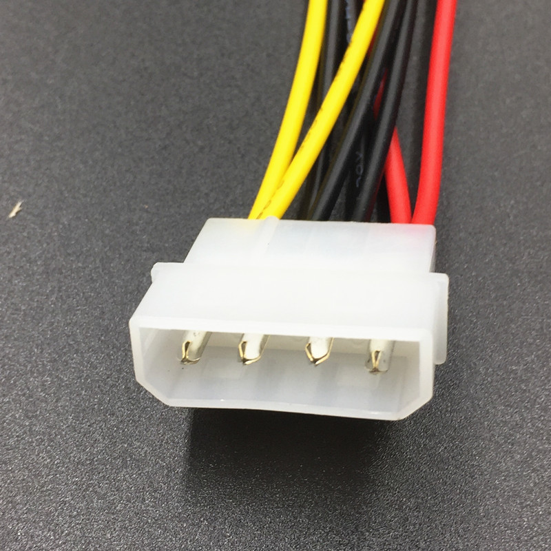 Cable de extensión de fuente de alimentación HDD de 4 pines IDE Molex a Dual SATA de 15 pines ATA SATA Y divisor conector de Cable adaptador de disco duro Dual