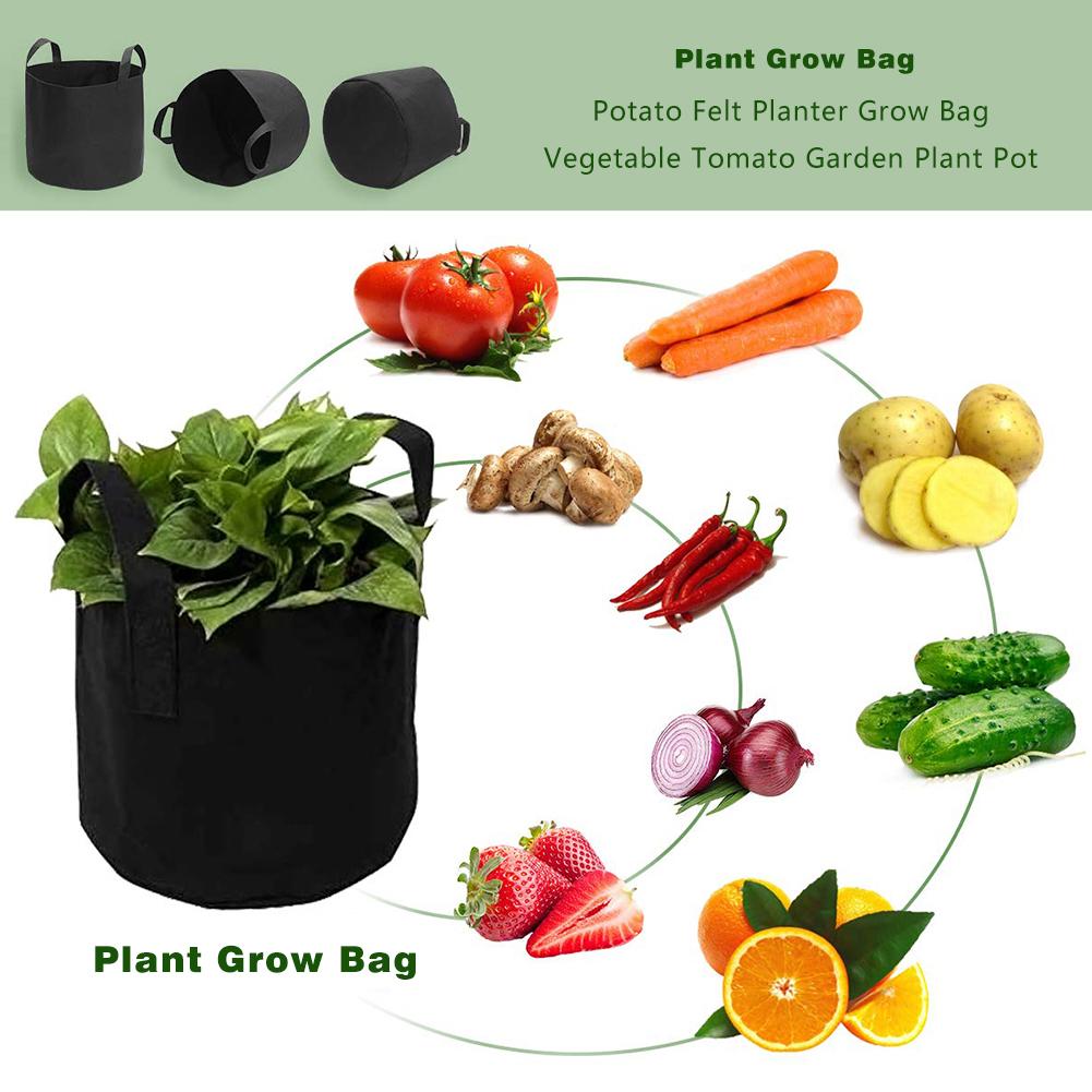 Bolsas de fieltro para cultivo, maceta de tela para jardinería, cultivo de verduras, jardín, flores, 5/10 piezas, 3/7/10 galones
