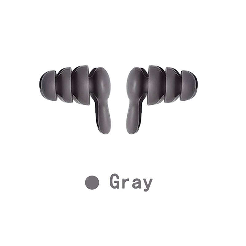 Ear Plugs Silicone 2 Pairs Soft Anti-Noise Earplugs Protection Reduction Noise Earlugs For Sleeping , Swimming: Gray