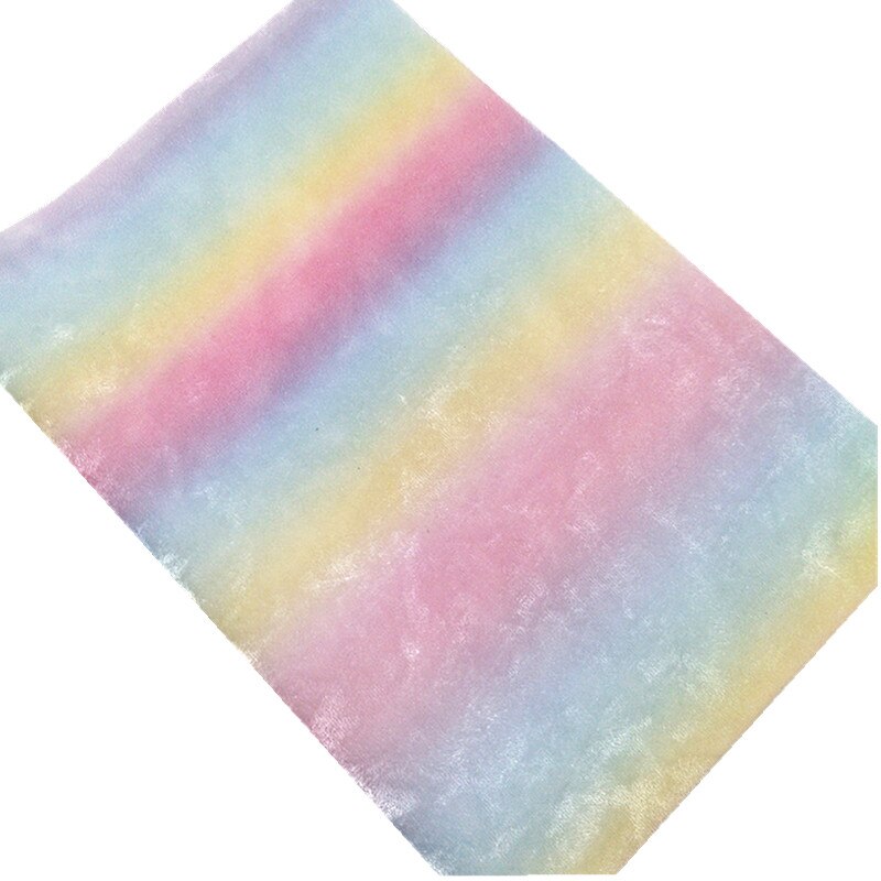Pastel Kleuren Regenboog Stof Verpletterd Fluwelen Stof Lakens Voor Strikken Tassen Accessoires Craft Diyleosyntheticodiy R504C