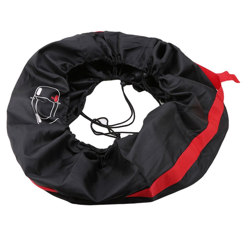 1 pçs caso capa de pneu de reposição poliéster inverno e verão sacos de armazenamento de pneus de carro acessórios de pneus automóveis veículo protetor de roda quente: Black-Big