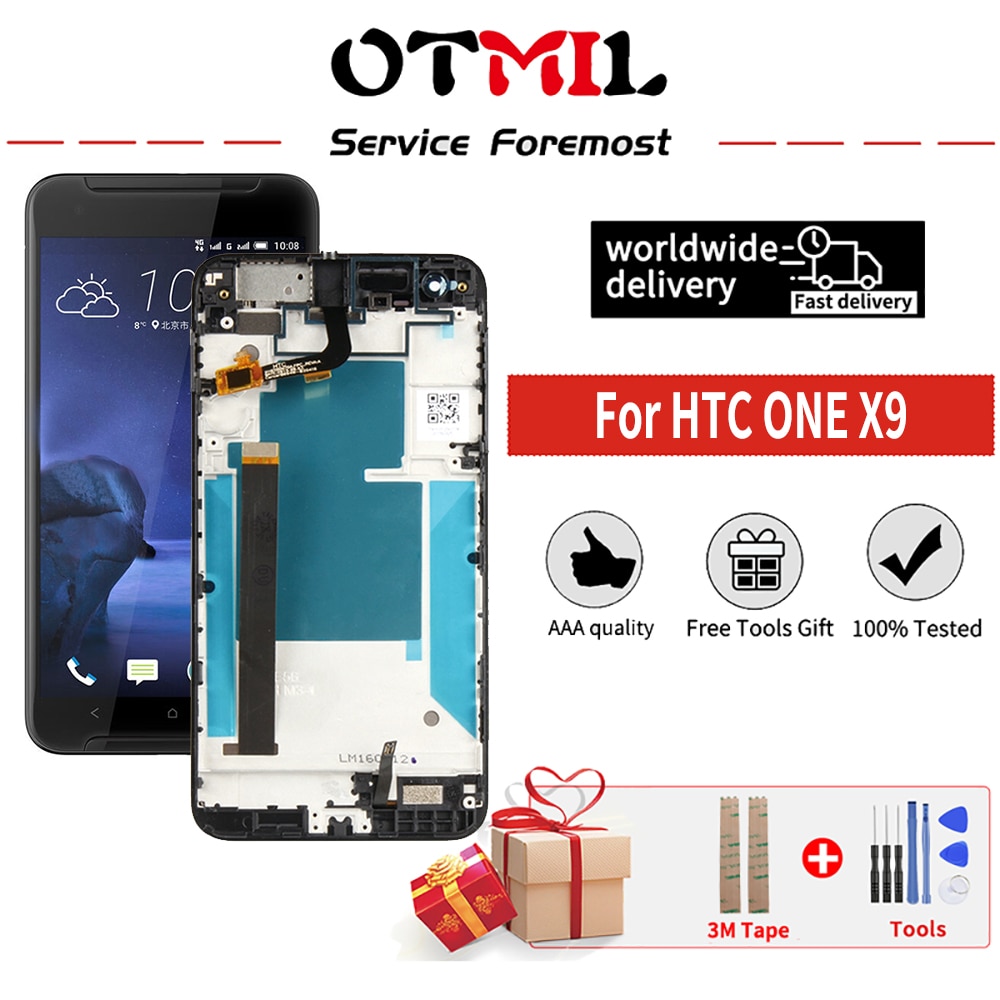 Origineel 5.5 inch lcd-scherm voor htc one  x9 lcd-scherm, touchscreen-montage, digitizer, vervanging, gratis gereedschap voor htc one  x9 lcd
