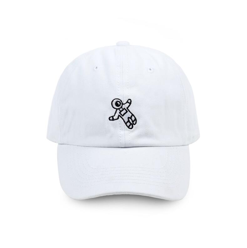 Casquette de Baseball astronautes brodée 100% coton, unisexe, chapeau de papa, ajustable, en coton, décontracté: WHITE