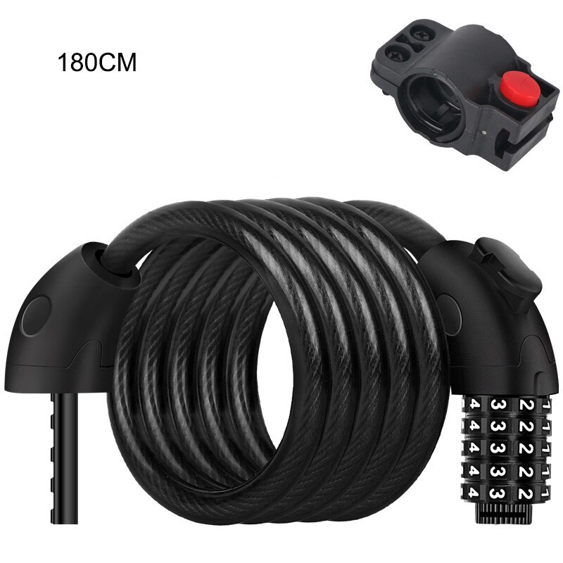Fiets Wachtwoord Lock Anti-Diefstal Mtb Combinatie Lock Bike Kabel Code Lock Beveiliging Veiligheid Gecodeerde Stalen Bedrading Fiets Veiligheid lock: Bourgondië