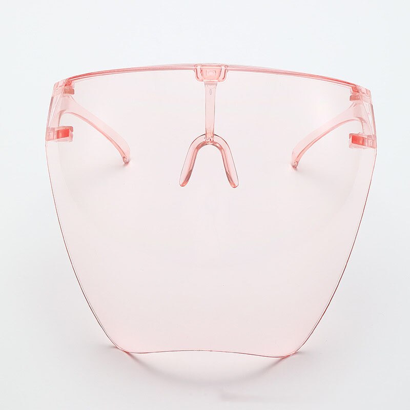 Unisex Colorful Eye Shield Visor Wrap Shield Large Mirror Sun Glasses Half Face Shield Guard Protector Face Mask Anti-spray Mask: Light pink