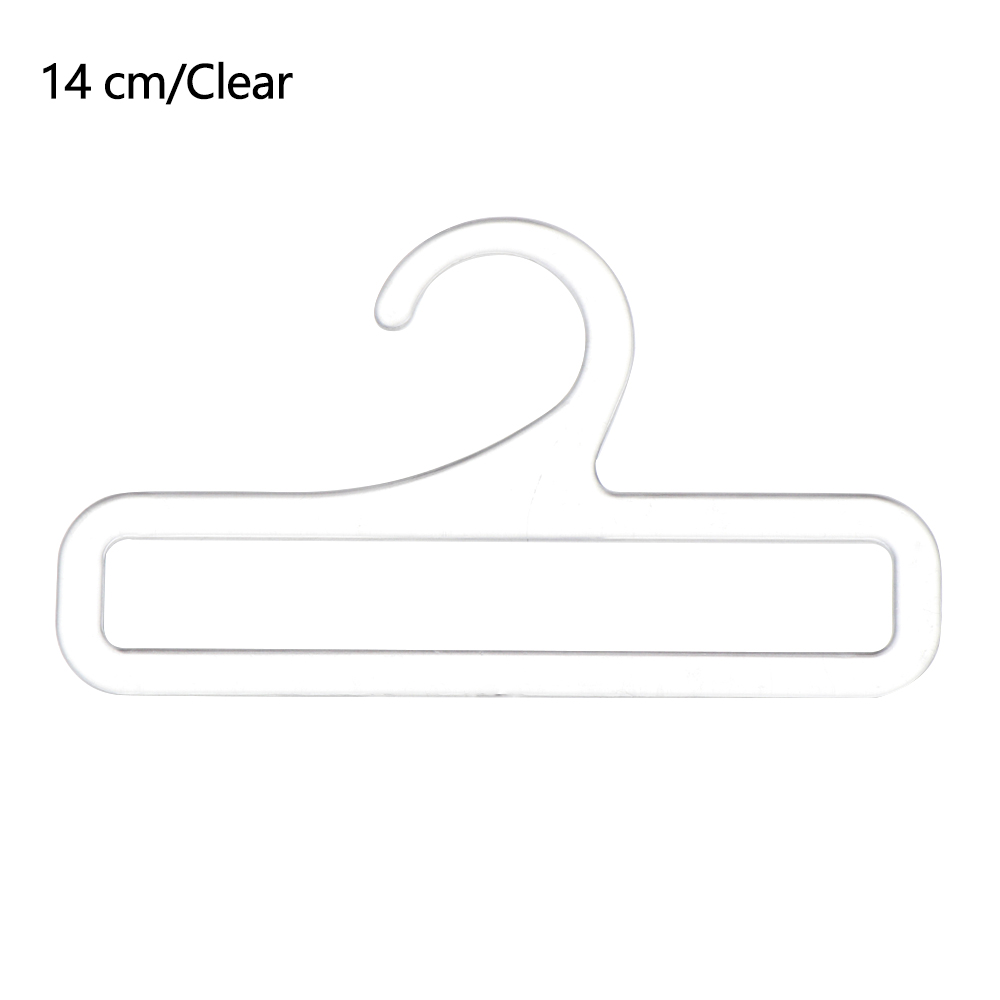 Mini cintre rectangulaire, en plastique épais, antidérapant, pour écharpe, culotte, chaussette, 14cm/17cm, 1 pièce: clear 14 cm