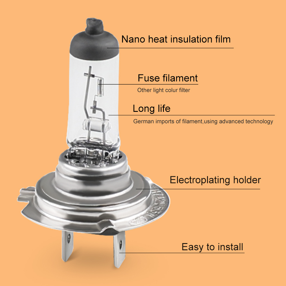 10 Pcs H7 Halogen Headlight Bulb 6000K Warm White Car Light Bulb Headlight 55W 12V Car Headlight Bulbs Halogen Car Light Parts