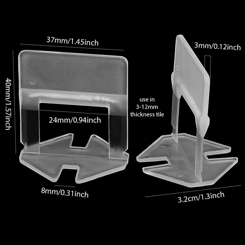 600 Pcs 1/8 Inch Tegel Leveling Systeem Clips Premium Tegel Leveling Clips Tegels Leveler Spacers Voor Professionele