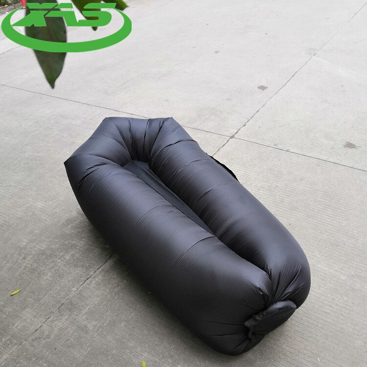 Sofá inflable al aire libre, sofá perezoso rápido, silla de aire de playa, colchón de aire inflable para acampada: Black