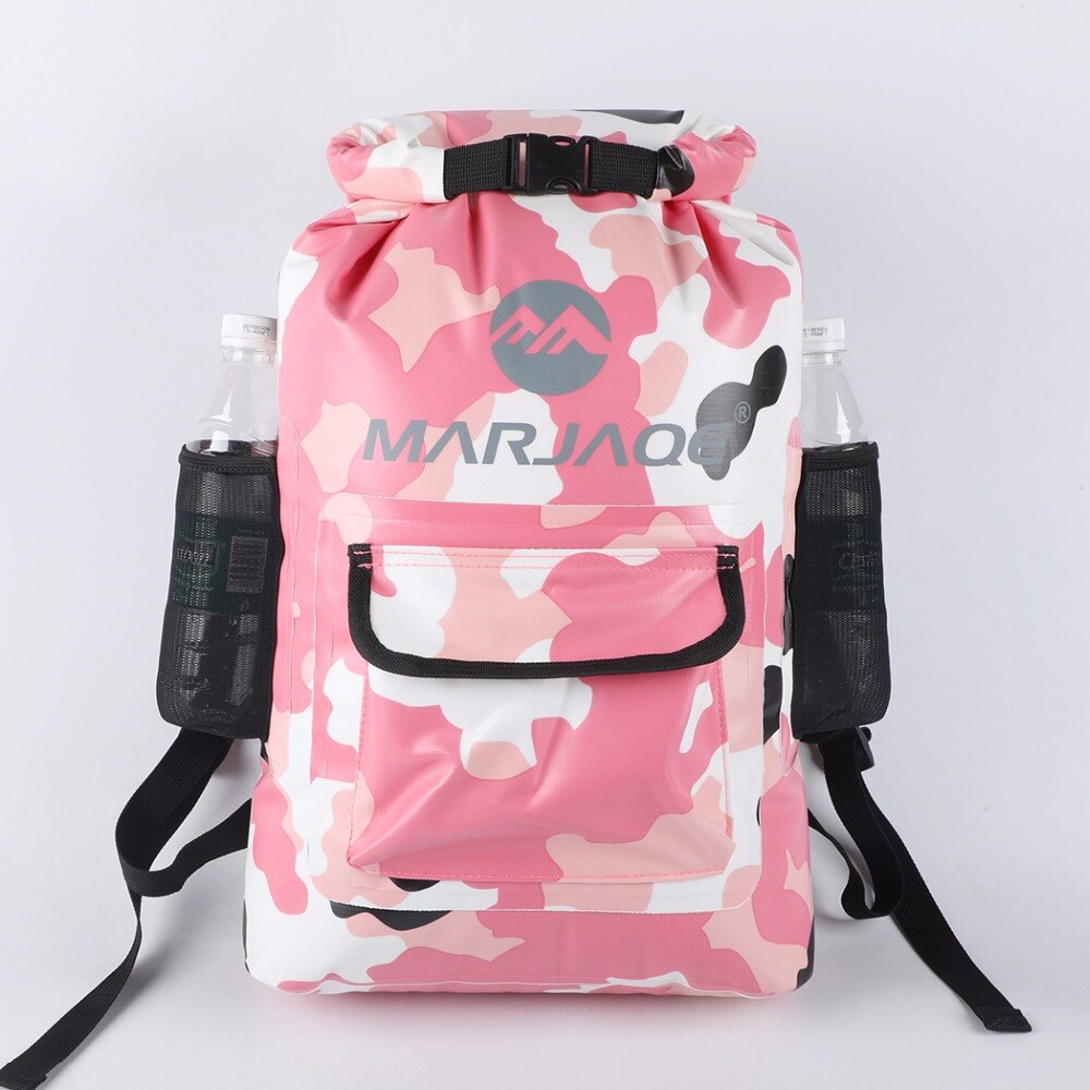 estilo RollTop mochila impermeable 22L arriba bolsa hermética 0,55 MM 500D Lona de PVC acolchado doble correas de hombro