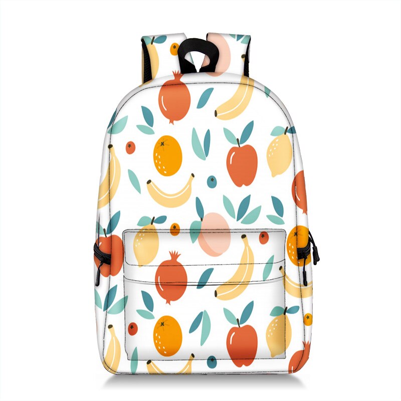 Cartoon Fruits Print Women Backpack Large Capacity Students Travel School Bagpack Avocado Mochila Feminina