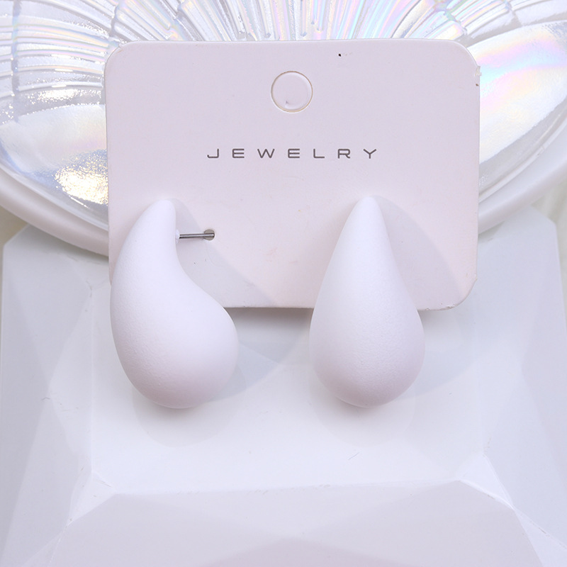 Pendientes colgantes de gota de agua con cúpula gruesa multicolor para mujer y niña, aretes grandes de acrílico con forma de lágrima, joyería ligera para las orejas Dupes: cromo negro