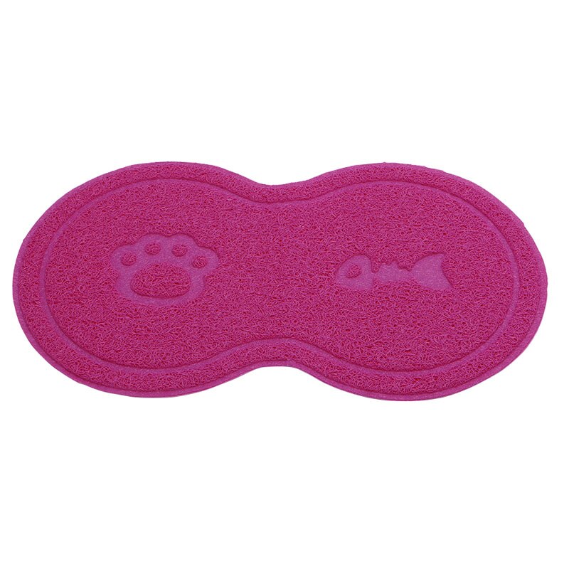 Cat Bowl Mat Dog Pet Feeding Water Food Dish Tray Wipe Clean Floor PVC Placemat: Hot Pink