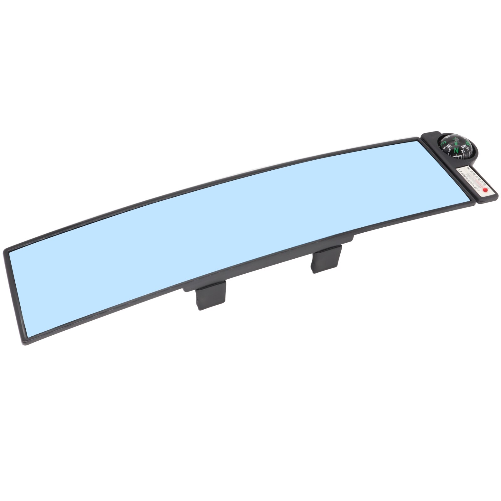 Espejo retrovisor de gran angular para coche, espejo retrovisor Interior antideslumbrante con brújula, punto ciego, enganche en espejos, asiento trasero, reloj azul para bebé y Chico