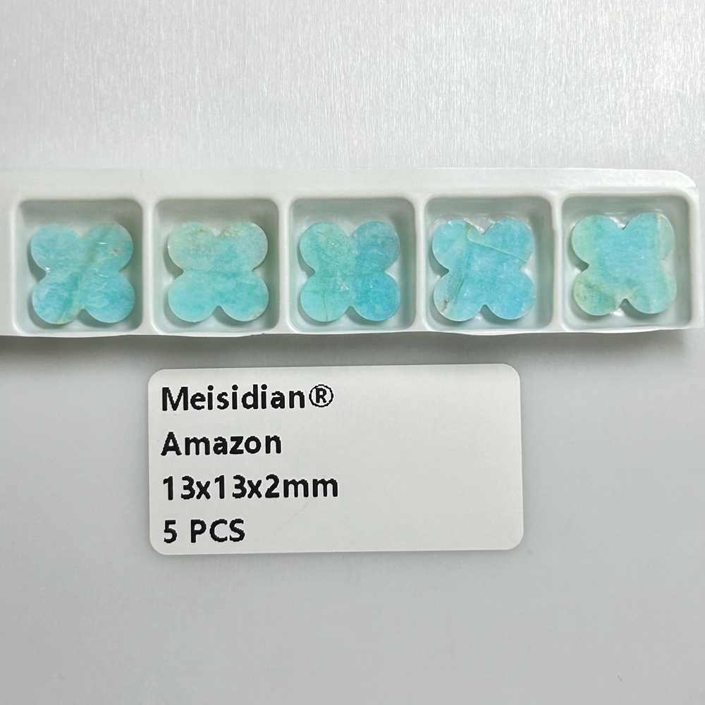 Meisidian flor ágata negra cornalina roja 13X13X2mm piedra de trébol de ónix