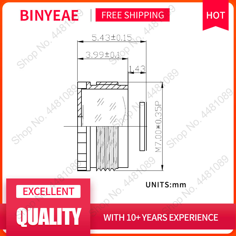 Binyeae 5Megapixel Hd 4.5 Mm Lens Board Lens Voor Cctv Camera Ip Camera 4.5 Mm M7 * 0.35 mount Lange Kijkafstand