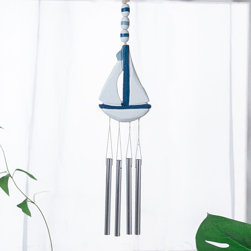 Mediterrâneo decoração marinha vento carrilhão casa vintage âncora pendurado gota decoração ornamento de parede sino pingente acessórios: B