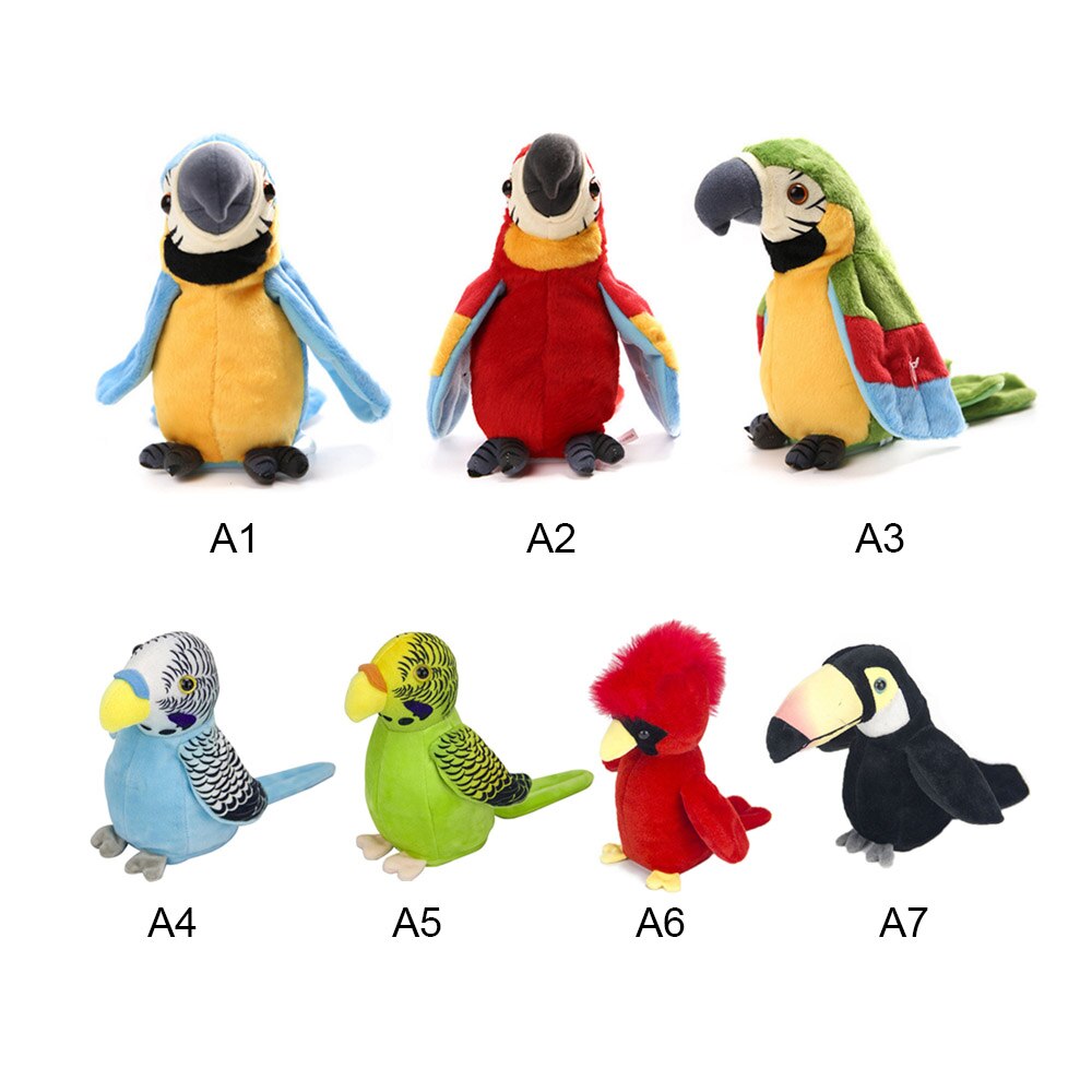 Kids Electronic Pets Talking Parrot Toys Funny Sound Record Plush Parrot Christmas for Children Educational toys