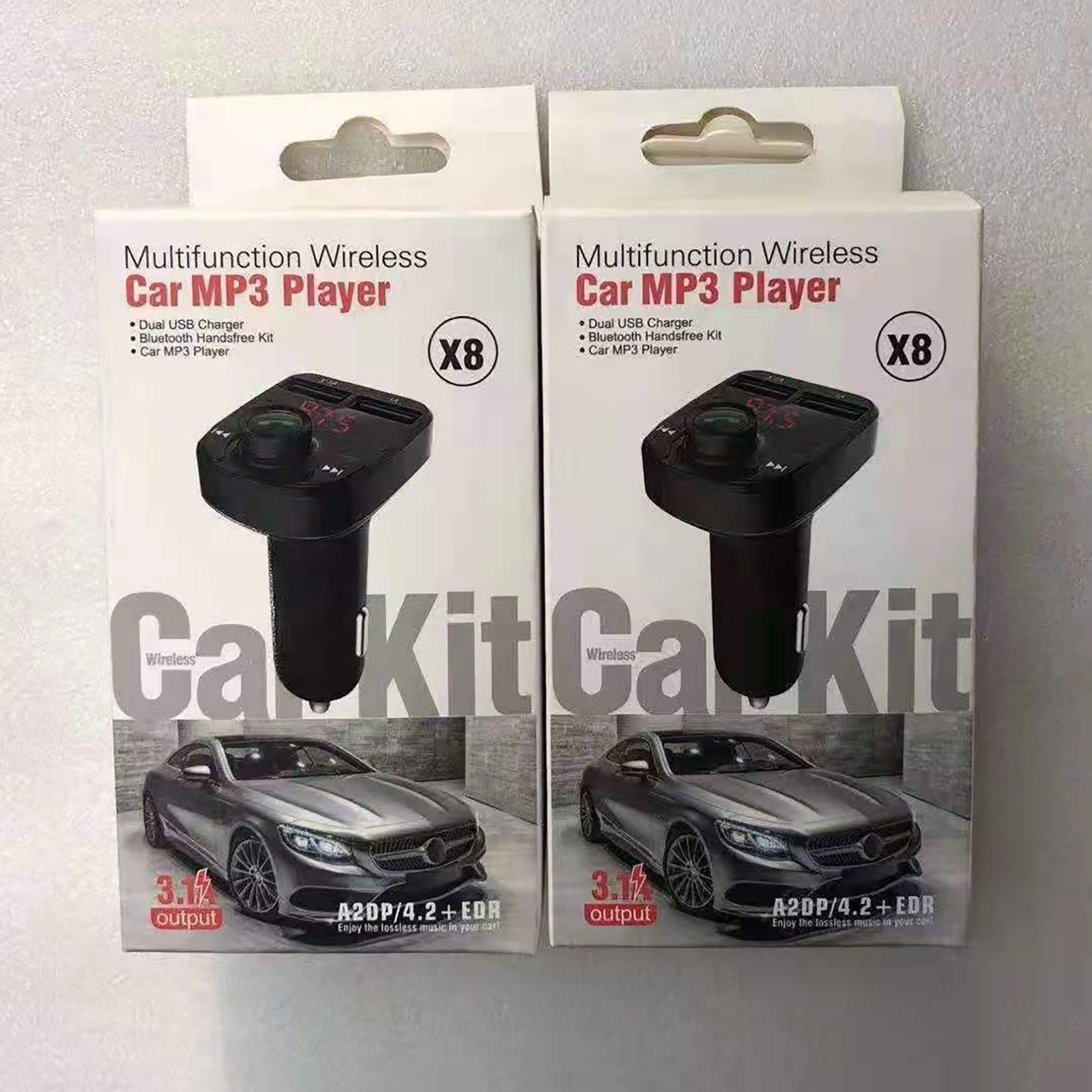 Car Bluetooth MP3 Wireless Bluetooth vivavoce Bluetooth Car Kit trasmettitore FM lettore MP3 caricatore doppio USB elettronica per auto