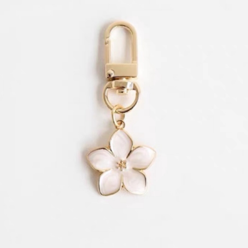 White Pear Blossom Keychain Cute Accessories Keychain Couple Matching Keyrings Pendant Items For Boutique: 3/8" / Bronze