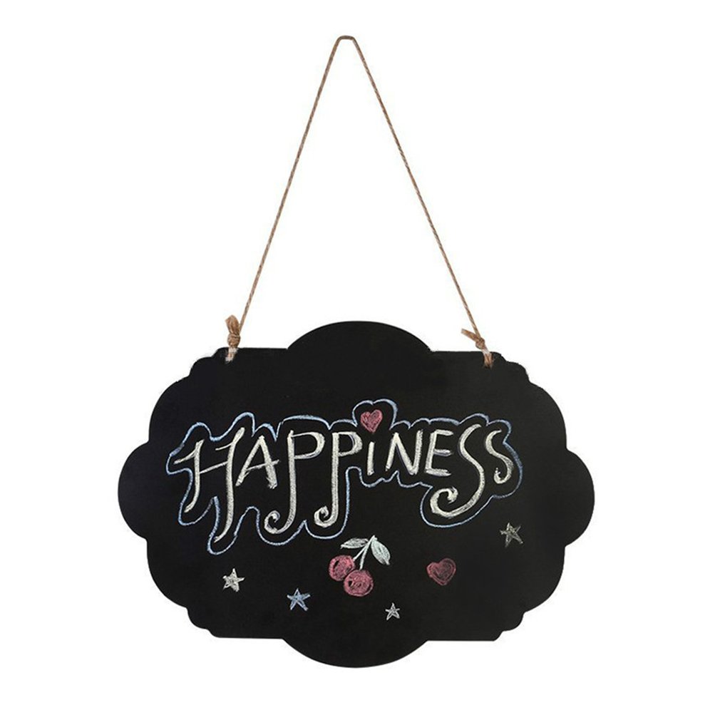 Hanging Wooden Blackboard Double Sided Chalkboard Wordpad Message Black Board Office School Supplies