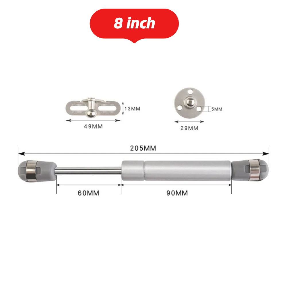 Ressorts à gaz 100N de 6/8 pouces, Supports de levage, charnières à fermeture douce, couvercle de porte d'armoire de meubles, séjour pour boîte de rangement: 1.5 Pouce / Black